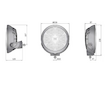 6x LED DÁLKOVÝ SVĚTLOMET S LED OBRYSOVÝM SVĚTLEM, 12-24V, 0,5 m KABEL, 220 x 87 mm