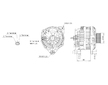 ALTERNÁTOR 12V / 150A + ŘEMENICE Ø60 6 DRÁŽEK - ORIGINÁL MITSUBISHI