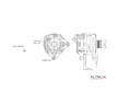 ALTERNÁTOR 12V / 185A + ŘEMENICE Ø52,5 6 DRÁŽEK - ORIGINÁL MITSUBISHI