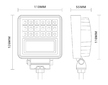 LED PRACOVNÍ SVĚTLOMET - 2000 LUMENŮ S LED POZIČNÍM SVĚTLEM, 10-30V + 0,3 m KABEL
