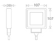 LED PRACOVNÍ SVĚTLOMET, BODOVÝ - 650 LUMENŮ, 9-33V + 0,35 m KABEL