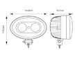 LED PRACOVNÍ SVĚTLOMET MODRÝ - 800 LUMENŮ, 10-80V + 0,35 M KABEL