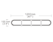LED RAMPA TMAVÁ S OVLÁDACÍM PANELEM, 1200 MM, 12-24V, ORANŽOVÁ, NOČNÍ + DENNÍ REŽIM