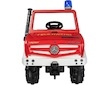 rollyFire Unimog Požární auto s řazením, brzdami a majákem, (volant se zvukovými efekty není součástí)