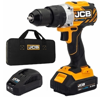 Aku příklepová vrtačka JCB 18BLCD SET - bezuhlíková