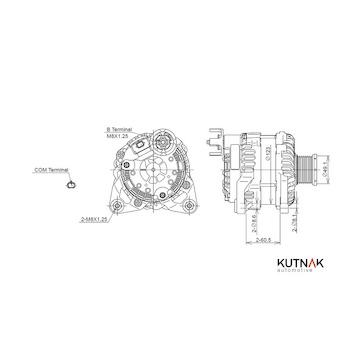 ALTERNÁTOR 12V / 120A + ŘEMENICE Ø49,1 7 DRÁŽEK - ORIGINÁL MITSUBISHI