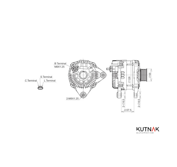 ALTERNÁTOR 12V / 150A + ŘEMENICE Ø55 7 DRÁŽEK - ORIGINÁL MITSUBISHI