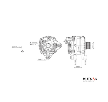 ALTERNÁTOR 12V / 185A + ŘEMENICE Ø52,5 6 DRÁŽEK - ORIGINÁL MITSUBISHI