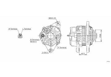 ALTERNÁTOR 12V / 40A + ŘEMENICE Ø65 1 DRÁŽKA - ORIGINÁL MITSUBISHI