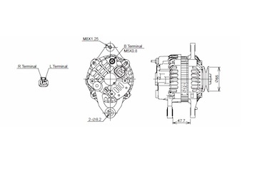 ALTERNÁTOR 12V / 50A + ŘEMENICE Ø65 1 DRÁŽKA - ORIGINÁL MITSUBISHI