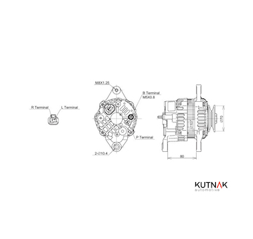ALTERNÁTOR 12V / 55A + ŘEMENICE Ø70 1 DRÁŽKA - ORIGINÁL MITSUBISHI
