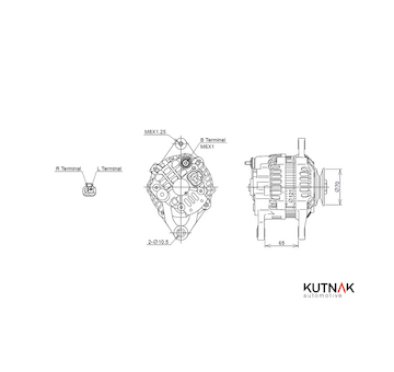 ALTERNÁTOR 12V / 80A + ŘEMENICE Ø70 1 DRÁŽKA - ORIGINÁL MITSUBISHI