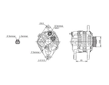 ALTERNÁTOR 12V / 80A + ŘEMENICE O60 4 DRÁŽKY - ORIGINÁL MITSUBISHI