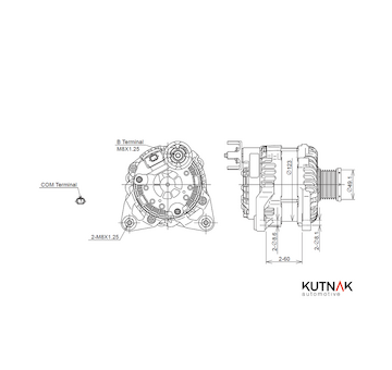 ALTERNÁTOR 14V / 120A + ŘEMENICE Ø49,1 7 DRÁŽEK - ORIGINÁL MITSUBISHI