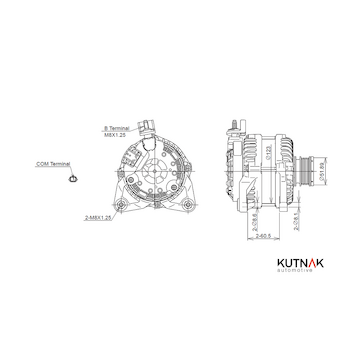ALTERNÁTOR 14V / 120A + ŘEMENICE Ø51,89 4 DRÁŽKY - ORIGINÁL MITSUBISHI