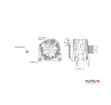 ALTERNÁTOR 14V / 150A + ŘEMENICE Ø53,3 7 DRÁŽEK - ORIGINÁL MITSUBISHI