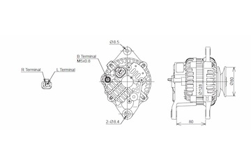 ALTERNÁTOR 24V / 30A + ŘEMENICE Ø80 1DRÁŽKA- ORIGINÁL MITSUBISHI