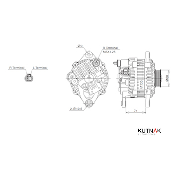 ALTERNÁTOR 24V / 80A + ŘEMENICE Ø60 4 DRÁŽKY - ORIGINÁL MITSUBISHI