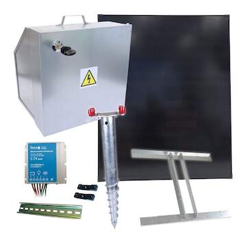 Basic sada solární ohradník - Kompletní bezpečnostní schránka + konzole a panel 200 W