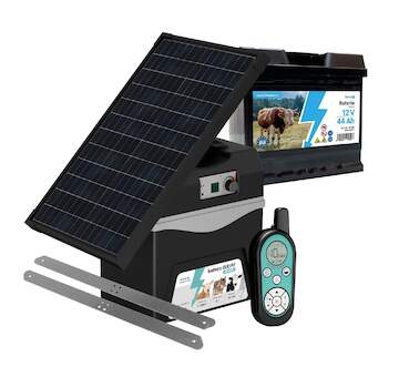 Bateriový RF zdroj fencee battery DUO RF BDX50 s ovladačem + solární panel 30 W + konzole + baterie