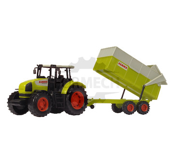 Dickie CLAAS Ares traktor s přívěsem, 57 cm, zelený/béžový/červený <br> od tří let