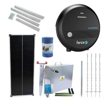 Expert sada solární ohradník - Kompletní bezpečnostní schránka + 5J zdroj, panel 100 W, lanko 3 mm