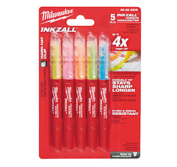 Inkzall Highlighters INKZALL Highlighters Coloured - 5pc