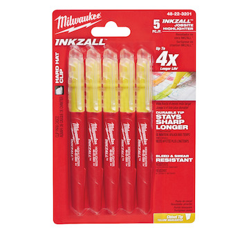 Inkzall Highlighters INKZALL Highlighters Yellow - 5pc