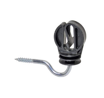 Izolátor se zahnutým vrutem 6 mm pro elektrický ohradník, pro lanka a pásky do 30 mm - 10 ks