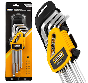 JCB IMBUS s kuličkou, Sada 10 ks, 1,27-10mm, dlouhé
