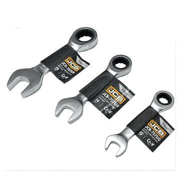 JCB Očkoplochý klíč 16 mm s ráčnou, krátký