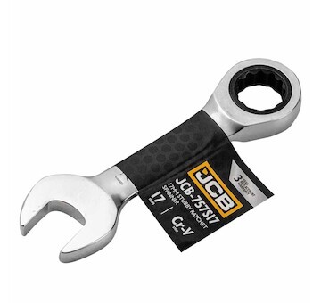 JCB Očkoplochý klíč 17 mm s ráčnou, krátký