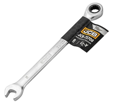 JCB Očkoplochý klíč 8 mm s ráčnou