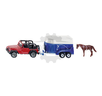 Jeep S přívěsem pro přepravu koní