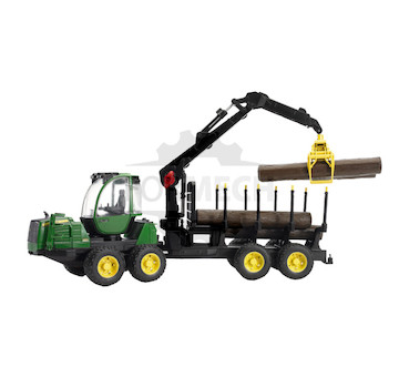 John Deere 1210E vyvážecí souprava Se 4-mi kmeny a manipulačním ramenem s čelistmi
