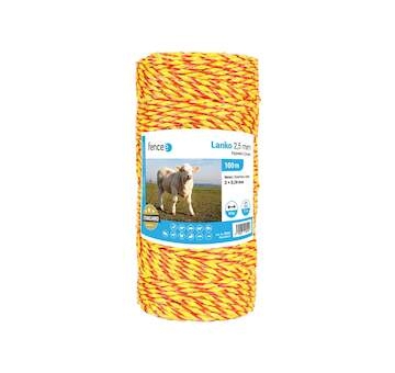 Lanko pro elektrický ohradník, průměr 2,5 mm, žluto-oranž, 100 m