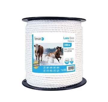 Lano pro elektrický ohradník, průměr 5 mm, bílé, délka 200 m