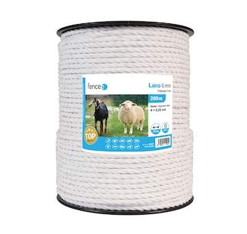 Lano pro elektrický ohradník, průměr 6 mm, bílé, délka 200 m