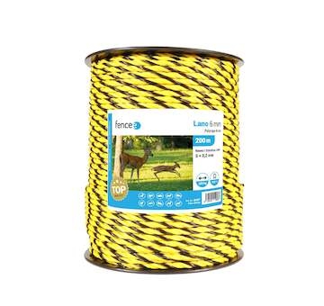 Lano pro elektrický ohradník, průměr 6 mm, žluto-černé, délka 200 m