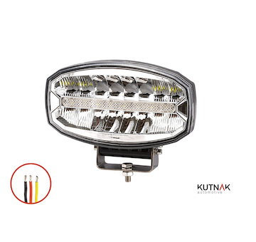 LED DÁLKOVÝ SVĚTLOMET S LED DENNÍM SVÍCENÍM, ROZMĚR 242 x 93 x 182,5 MM, STUDENÉ BÍLÉ SVĚTLO