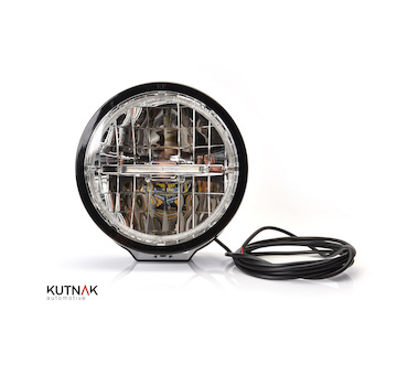 LED DÁLKOVÝ SVĚTLOMET S LED OBRYSOVÝM SVĚTLEM, 12-24V + 3 M KABEL