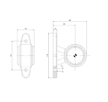 Malá LED obrysová svítilna na rameni, červená, univezální