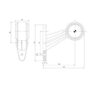 LED OBRYSOVÁ SVÍTILNA ČERVENO-ČIRÁ NA PRYŽOVÉM RAMENI + 0,5 m KABEL 