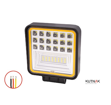 LED PRACOVNÍ SVĚTLOMET - 2000 LUMENŮ S LED POZIČNÍM SVĚTLEM, 10-30V + 0,3 m KABEL