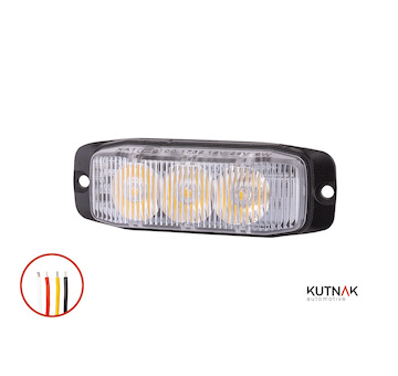 LED VÝSTRAŽNÉ SVĚTLO ORANŽOVÉ, 9-33V + 0,3 M KABEL