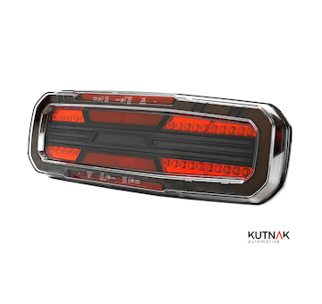 LED ZADNÍ SKUPINOVÁ SVÍTILNA 12V / 24V S DYNAMICKOU SMĚROVKOU A SE ZADNÍM KONEKTOREM