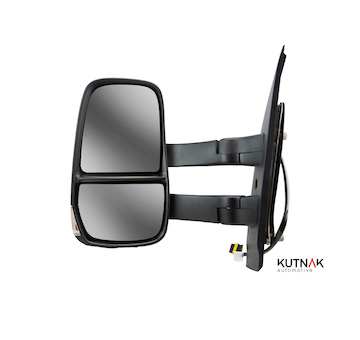 LEVÉ ZRCADLO MANUÁLNĚ OVLÁDANÉ BEZ TEPLOTNÍHO SENZORU, VYHŘÍVANÉ + DLOUHÝ DRŽÁK