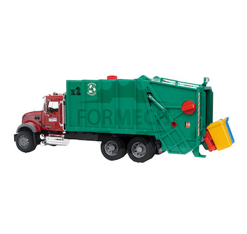 MACK Granite popelářské auto (rubínově červená-zelená) MACK Granite