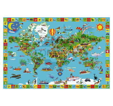 Mapa světa Puzzle, 200 dílků, od 8 let
