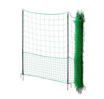 Nevodivá zelená ohradníková síť s brankou pro drůbež, délka 24 m, výška 112 cm